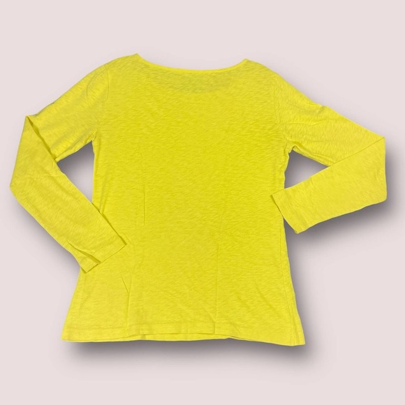 J. Crew Tops - J. Crew Artist Tee 100% Cotton Neon Yellow Long Sleeve Womens Casual Small